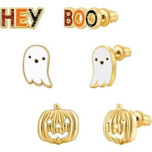 WOWORAMA Halloween Pumpkin Earrings | Cute Crystal Studs & Drop Earrings